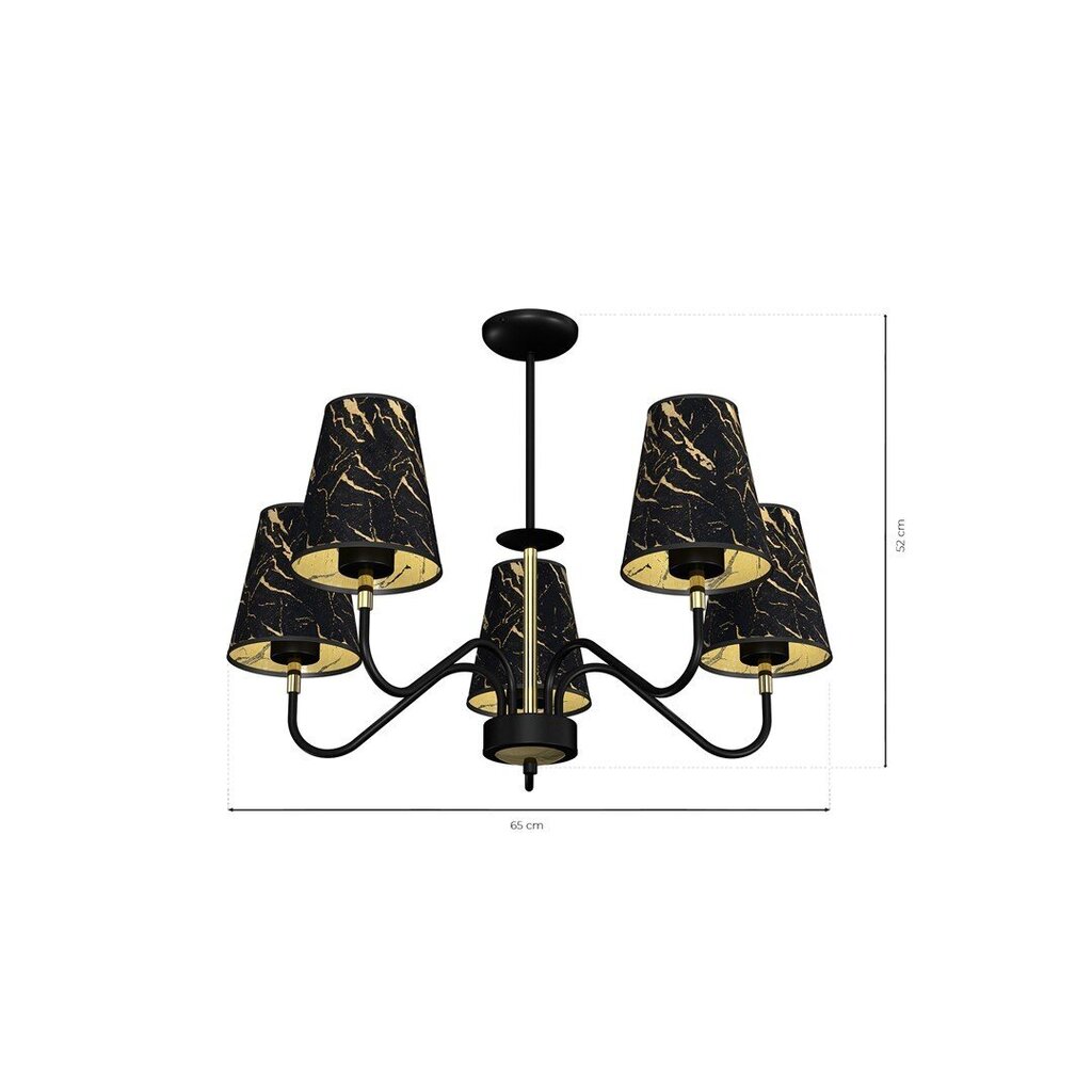 Piekaramā lampa Milagro HERMES Black/Gold 5xE27 цена и информация | Lustras | 220.lv