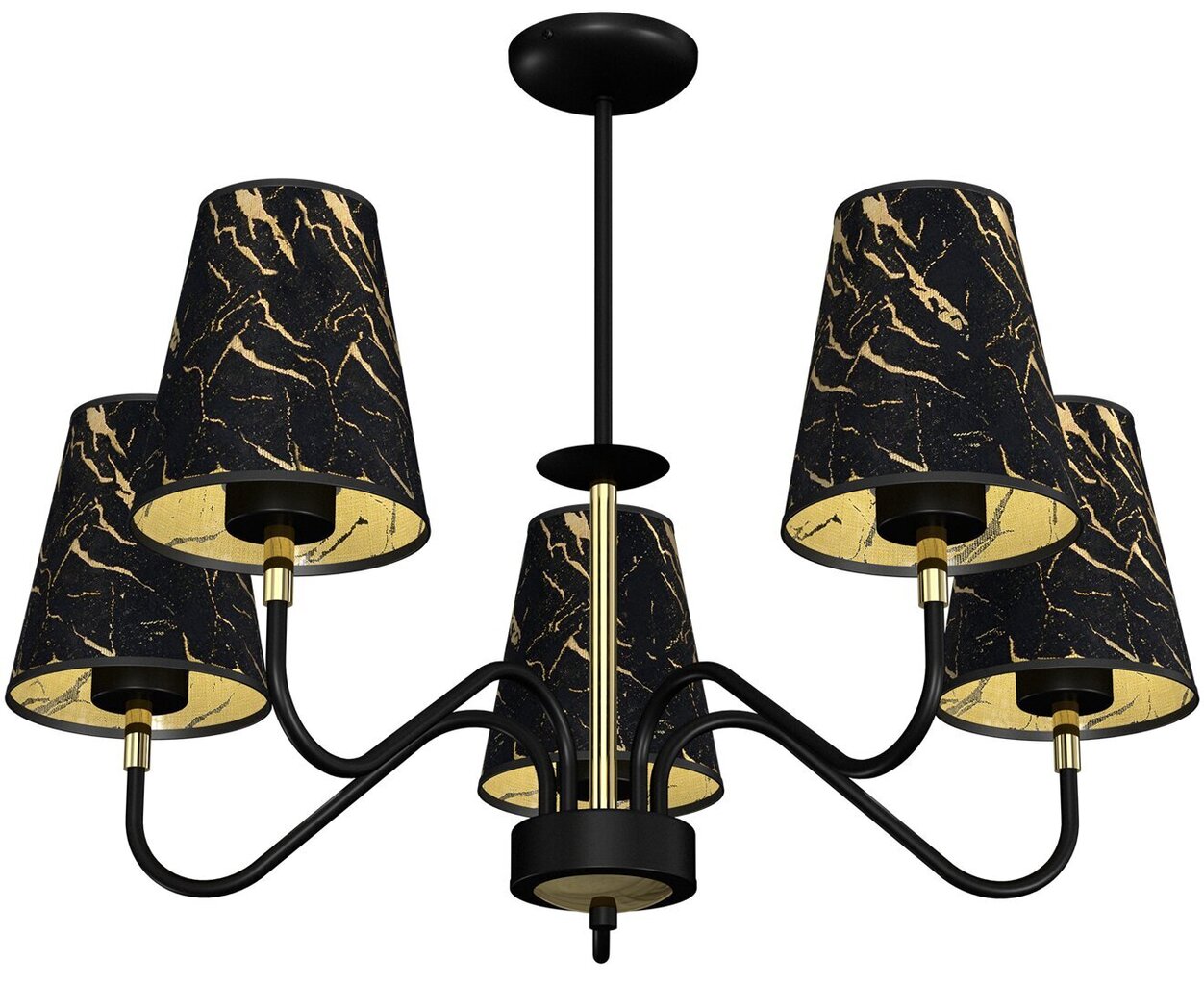 Piekaramā lampa Milagro HERMES Black/Gold 5xE27 cena un informācija | Lustras | 220.lv