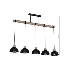 Piekaramā lampa Milagro ERIK Sawn black/Patinated wood 5XE27 цена и информация | Люстры | 220.lv