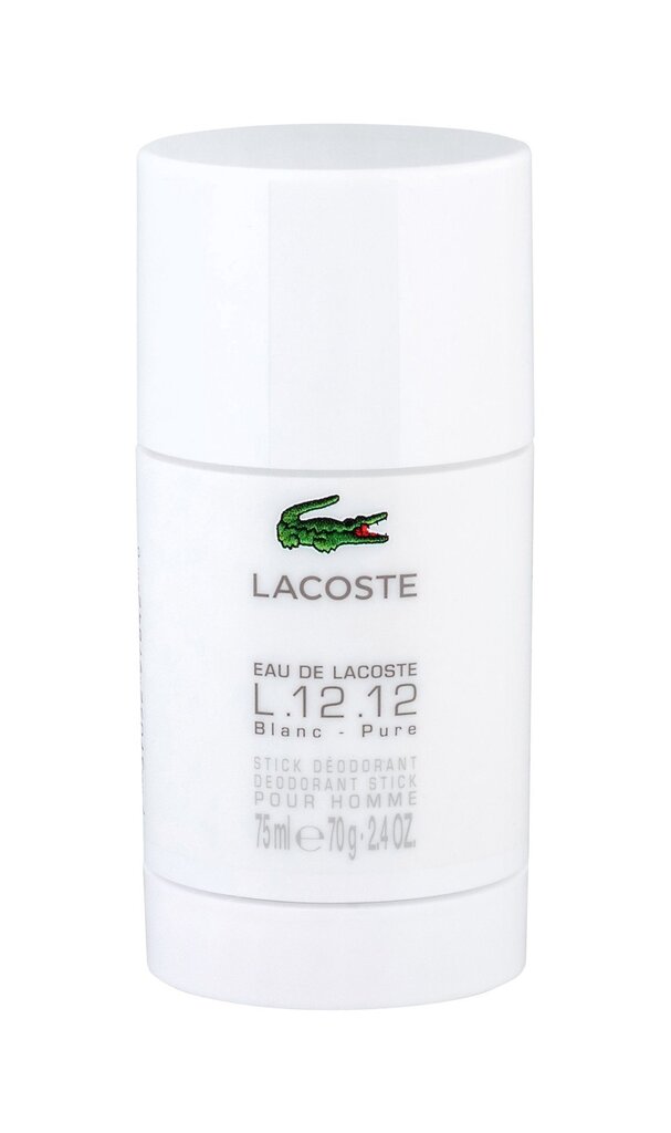 Zīmuļveida dezodorants Lacoste Eau de Lacoste L.12.12 Blanc vīriešiem, 75 ml cena un informācija | Parfimēta vīriešu kosmētika | 220.lv