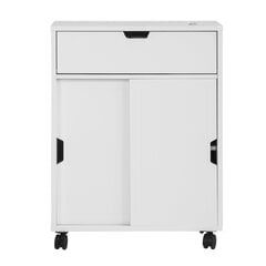 SoBuy Bathroom Cabinet Storage Shelf on Wheels, Bathroom Toilet Paper Storage Cabinet,BZR31-W цена и информация | Шкафчики для ванной | 220.lv