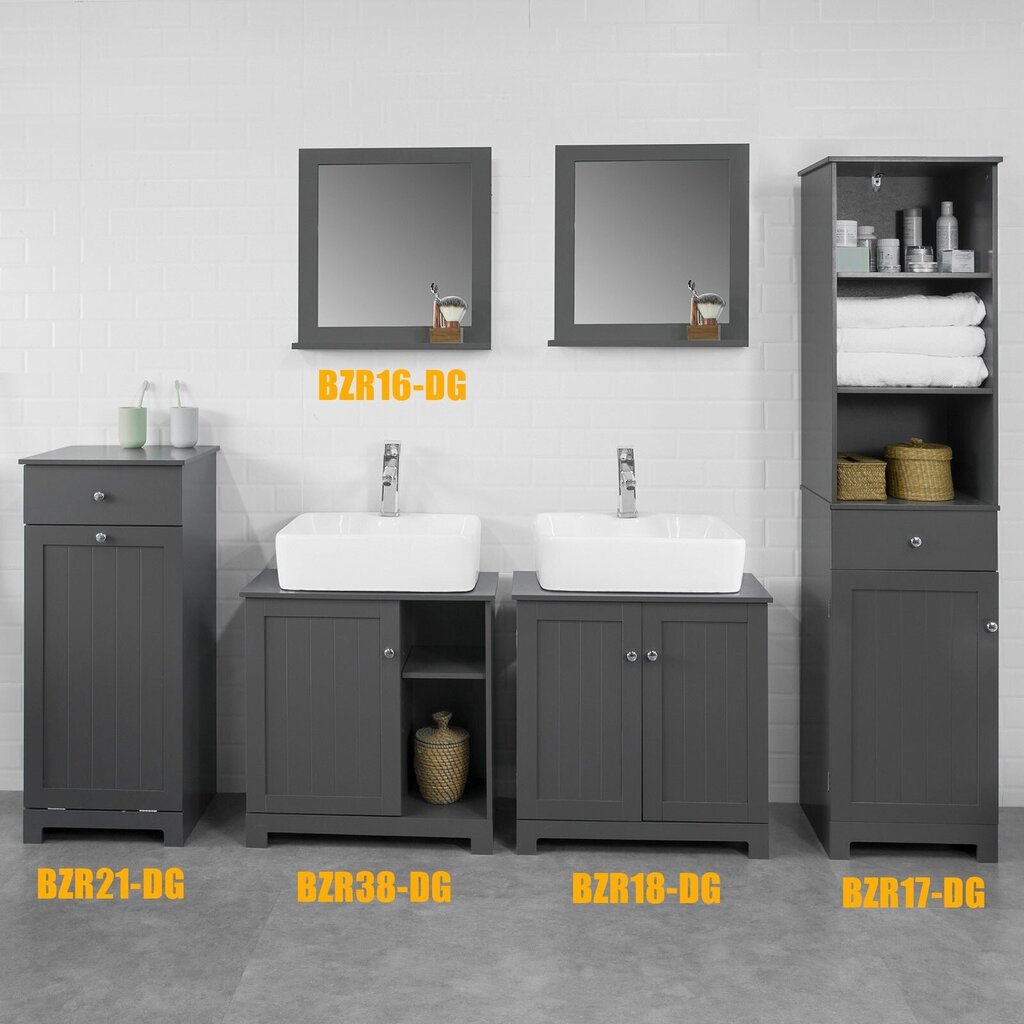 Vannas istabas veļas grozs, vannas istabas skapītis ar atvilktni, BZR21-DG цена и информация | Vannas istabas skapīši | 220.lv