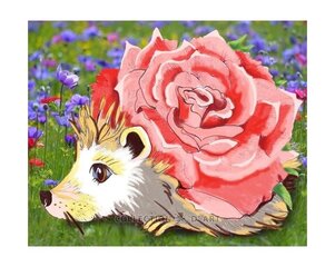 Алмазная мозаика 17x21 cm.  "Rose hedgehog" цена и информация | Алмазная мозаика | 220.lv