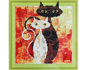 Алмазная мозаика 30x30 cm.  "Cats in love" цена и информация | Алмазная мозаика | 220.lv