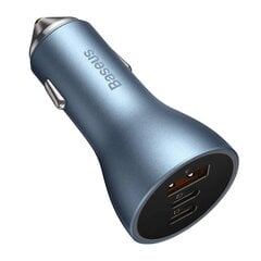 Baseus Golden Contactor Pro car charger, 2x USB-C, 1x USB, 65 Вт (blue) цена и информация | Зарядные устройства для телефонов | 220.lv