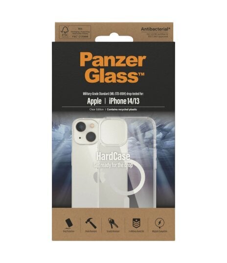 PanzerGlass HardCase paredzēts Apple iPhone 13/14, caurspīdīgs cena un informācija | Telefonu vāciņi, maciņi | 220.lv