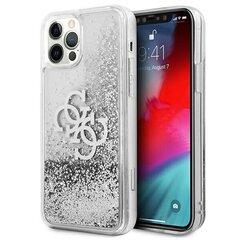 Guess case for iPhone 12 / 12 Pro 6,1&quot; GUHCP12MLG4GSI silver hard case 4G Big Liquid Glitter цена и информация | Чехлы для телефонов | 220.lv