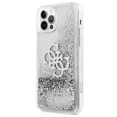 Guess case for iPhone 12 / 12 Pro 6,1&quot; GUHCP12MLG4GSI silver hard case 4G Big Liquid Glitter cena un informācija | Telefonu vāciņi, maciņi | 220.lv