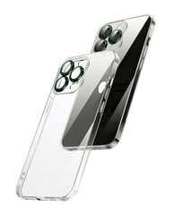 Crystal Clear Glass Case with green metal camera protection paredzēts Apple iPhone 12 Pro cena un informācija | Telefonu vāciņi, maciņi | 220.lv