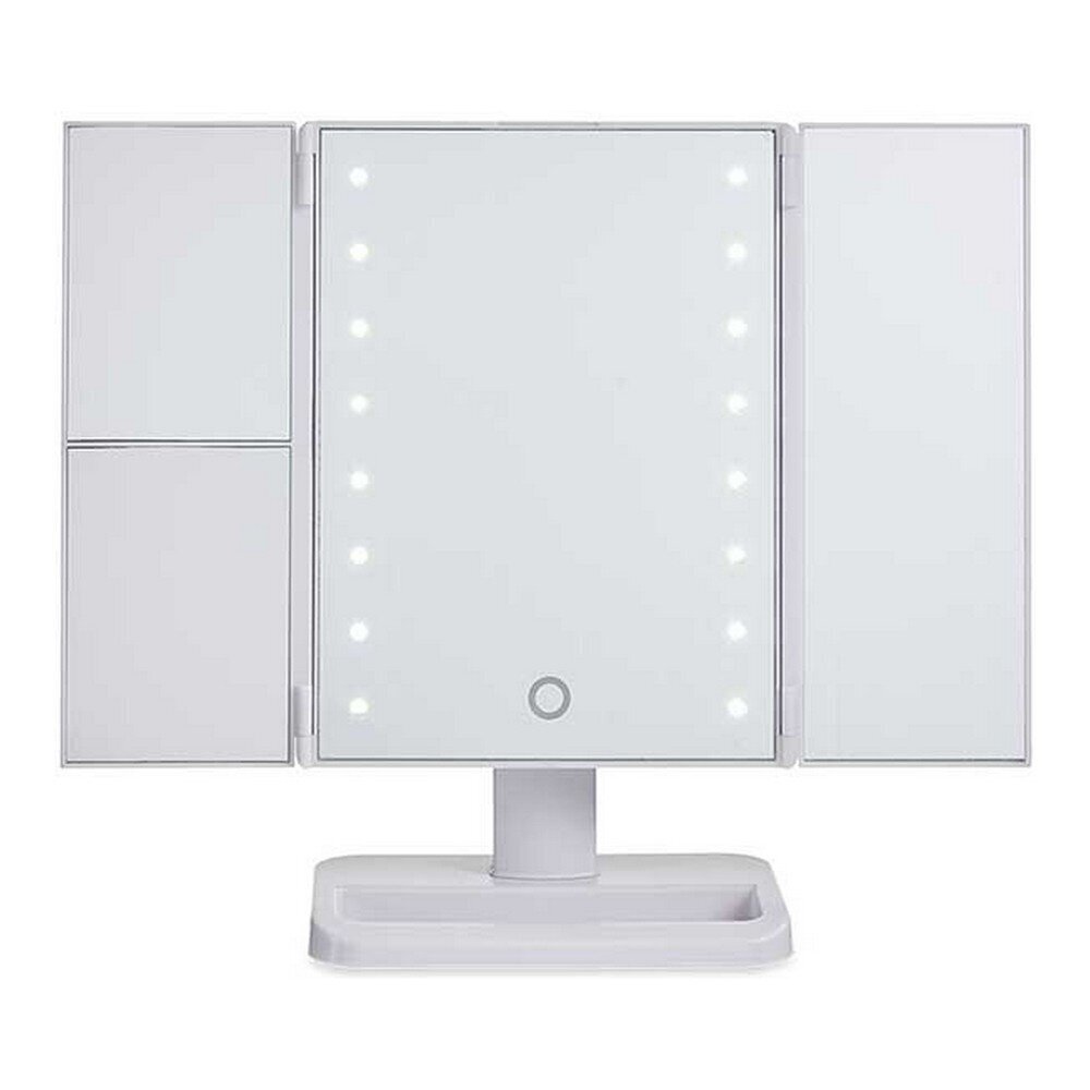 Palielināmais spogulis ar LED 1x 2x 3x Balts (34,7 x 11,5 x 29 cm) cena un informācija | Kosmētikas somas, spoguļi | 220.lv