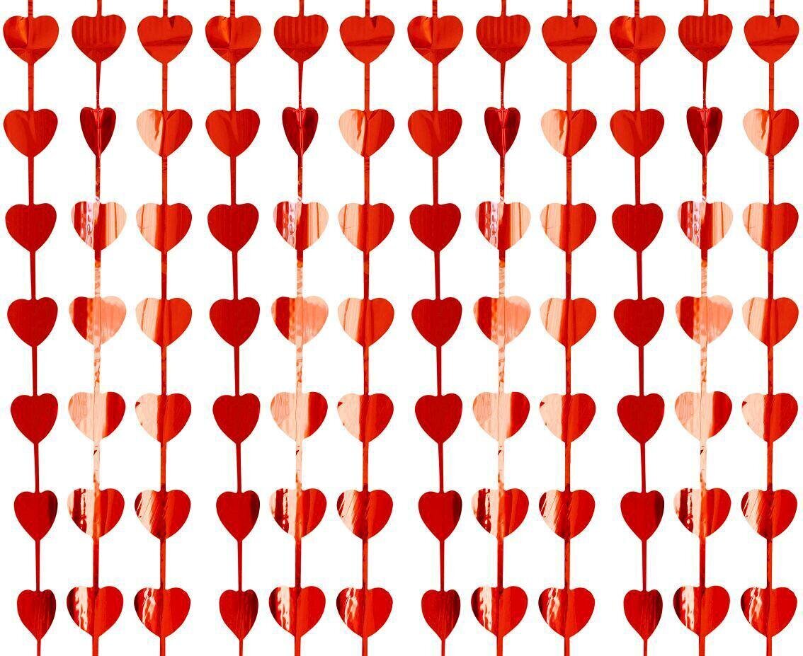 Dekoratīvā apdare - sirsniņu aizkars, 100 x 200 cm (krāsa: metāliski sarkans) SH-KSMC cena un informācija | Svētku dekorācijas | 220.lv