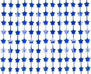 Dekoratīvs ornaments - aizkars Zvaigznes, 100 x 200 cm (krāsa: metāliski zila) SH-KGMN cena un informācija | Svētku dekorācijas | 220.lv