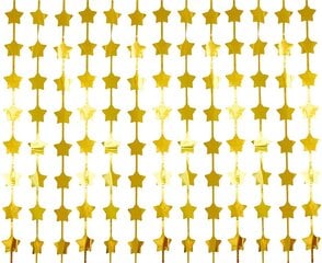 Dekoratīvs ornaments - aizkars Zvaigznes, 100 x 200 cm (krāsa: metālisks zelts) SH-KGMZ цена и информация | Праздничные декорации | 220.lv