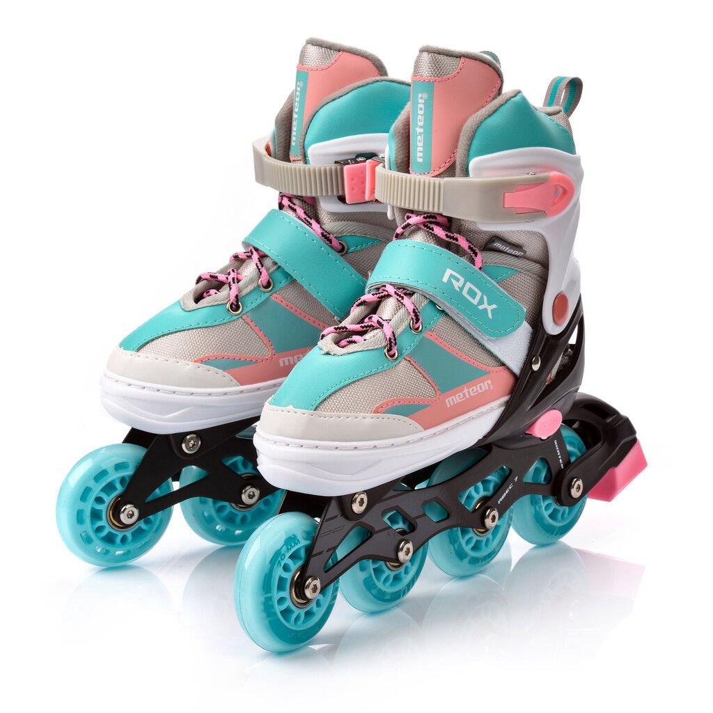 Skrituļslidas Meteor Rox M 34-37 pink / light blue cena un informācija | Skrituļslidas | 220.lv