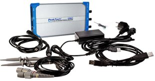 PeakTech® P 1280 60 MHz /2 CH, 500 MS/s PC osciloskops ar USB&LAN cena un informācija | Rokas instrumenti | 220.lv