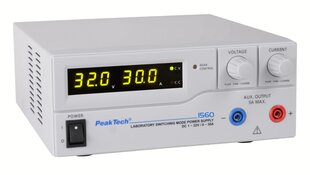Лабораторный источник питания PeakTech® P 1560, DC 1 - 32 В / 0 - 30 А цена и информация | Требуются батарейки | 220.lv