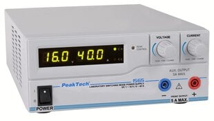 Лабораторный источник питания PeakTech® P 1565, DC 1 - 16V/0 - 40A & USB цена и информация | Тип батареек | 220.lv