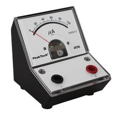 Амперметр аналоговый PeakTech® P 205-02, - 0 ... 100 мкА постоянного тока цена и информация | Механические инструменты | 220.lv
