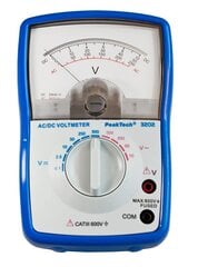 Аналоговый вольтметр PeakTech® P 3202, 500 В AC/DC цена и информация | Механические инструменты | 220.lv