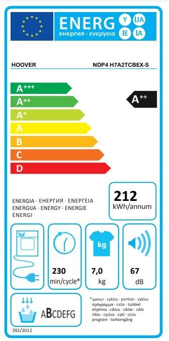 Hoover NDP4 H7A2TCBEX-S cena un informācija | Veļas žāvētāji | 220.lv