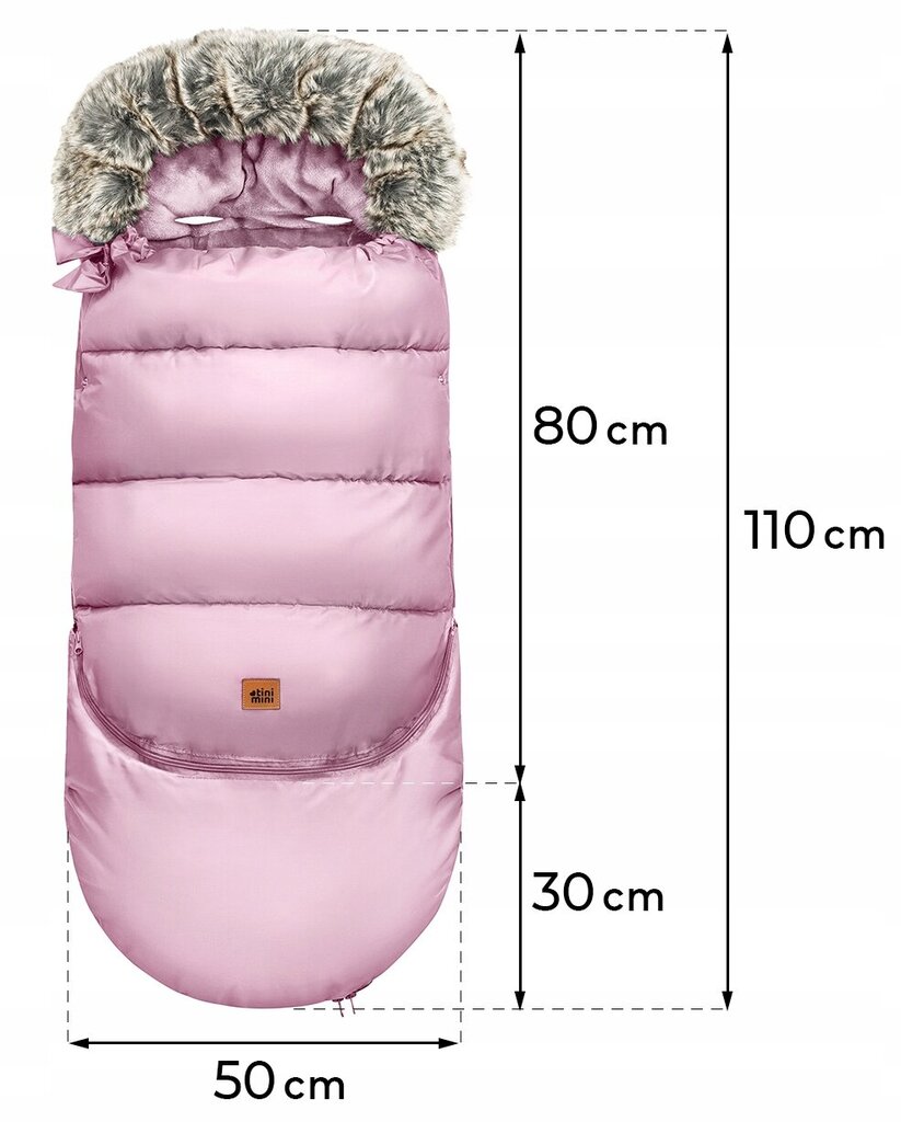 Bērnu guļammaiss ratiem, TiniMini, rozā cena un informācija | Aksesuāri bērnu ratiem | 220.lv