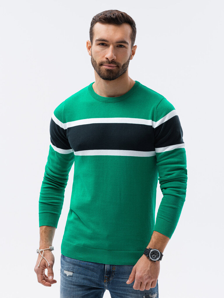Zaļš vīriešu džemperis Mako E190-49030-XXL cena un informācija | Vīriešu džemperi | 220.lv