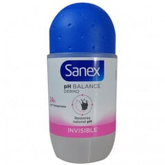 Roll-On dezodorants Sanex PH Balance Dermo Invisible (45 ml) cena un informācija | Dezodoranti | 220.lv