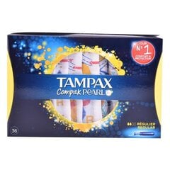 Tamponi Pearl Regular Tampax (36 gab.) cena un informācija | Tamponi, higiēniskās paketes, ieliktnīši | 220.lv
