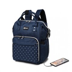 Māmiņas mugursoma Milly Navy Dot, tumši zila цена и информация | Аксессуары для колясок | 220.lv