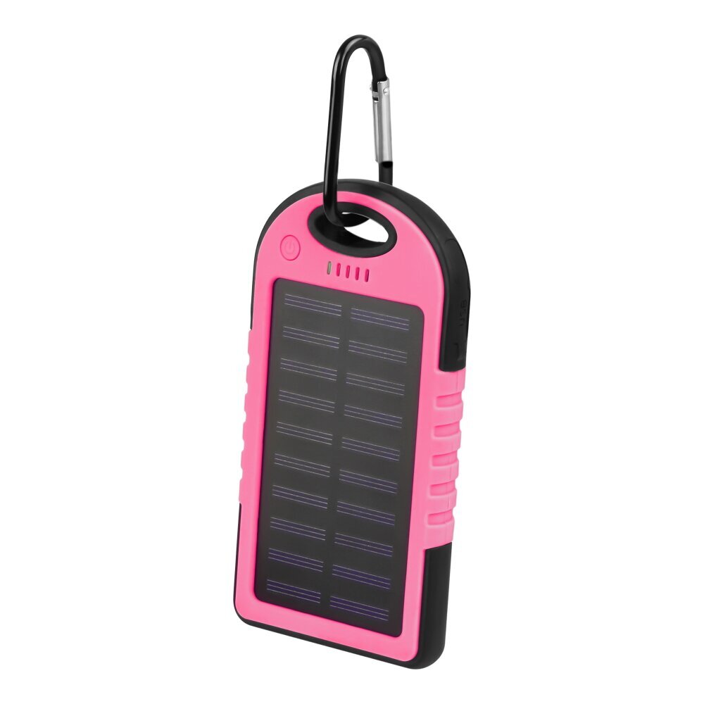 Setty solar power bank SPBS-05 5000 mAh pink cena un informācija | Lādētāji-akumulatori (Power bank) | 220.lv