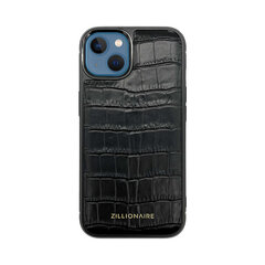ZILLIONAIRE iPhone 13 Mini (5,4”) Croco Embossed Matte ādas apvalks – Melns цена и информация | Чехлы для телефонов | 220.lv
