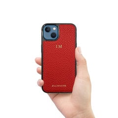 ZILLIONAIRE iPhone 13 Mini (5,4”) Pebbled ādas apvalks – Sarkans cena un informācija | Telefonu vāciņi, maciņi | 220.lv