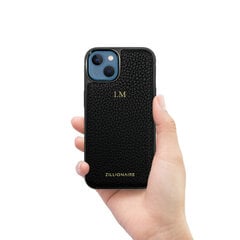 ZILLIONAIRE iPhone 13 Mini (5,4”) Pebbled ādas apvalks – Melns cena un informācija | Telefonu vāciņi, maciņi | 220.lv