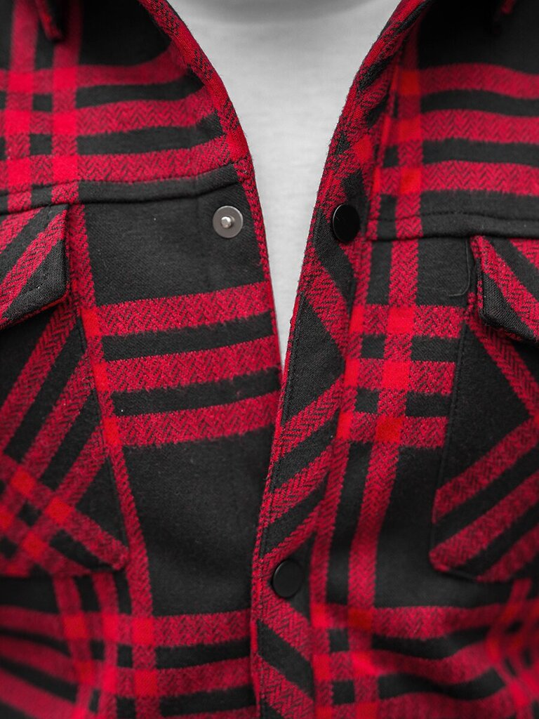 Sarkana vīriešu jaka ar kapuci Akor O/3A91/4-49312-XXL cena un informācija | Vīriešu virsjakas | 220.lv