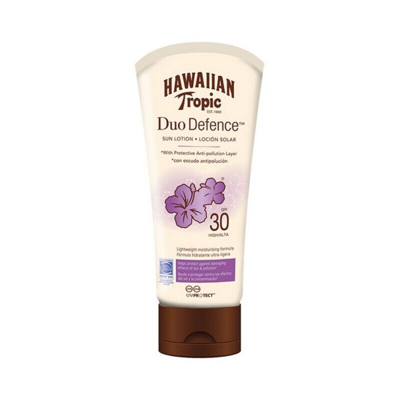 Sauļošanās krēms sejai Duo Defense Hawaiian Tropic (Unisekss) (180 ml) cena un informācija | Sauļošanās krēmi | 220.lv