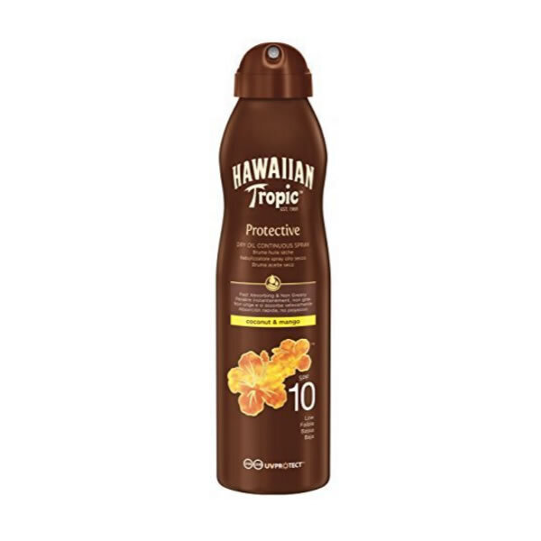 Sauļošanās krēms izsmidzināms Hawaiian Tropic Kokosrieksts Mango Spf 10 (180 ml) цена и информация | Sauļošanās krēmi | 220.lv