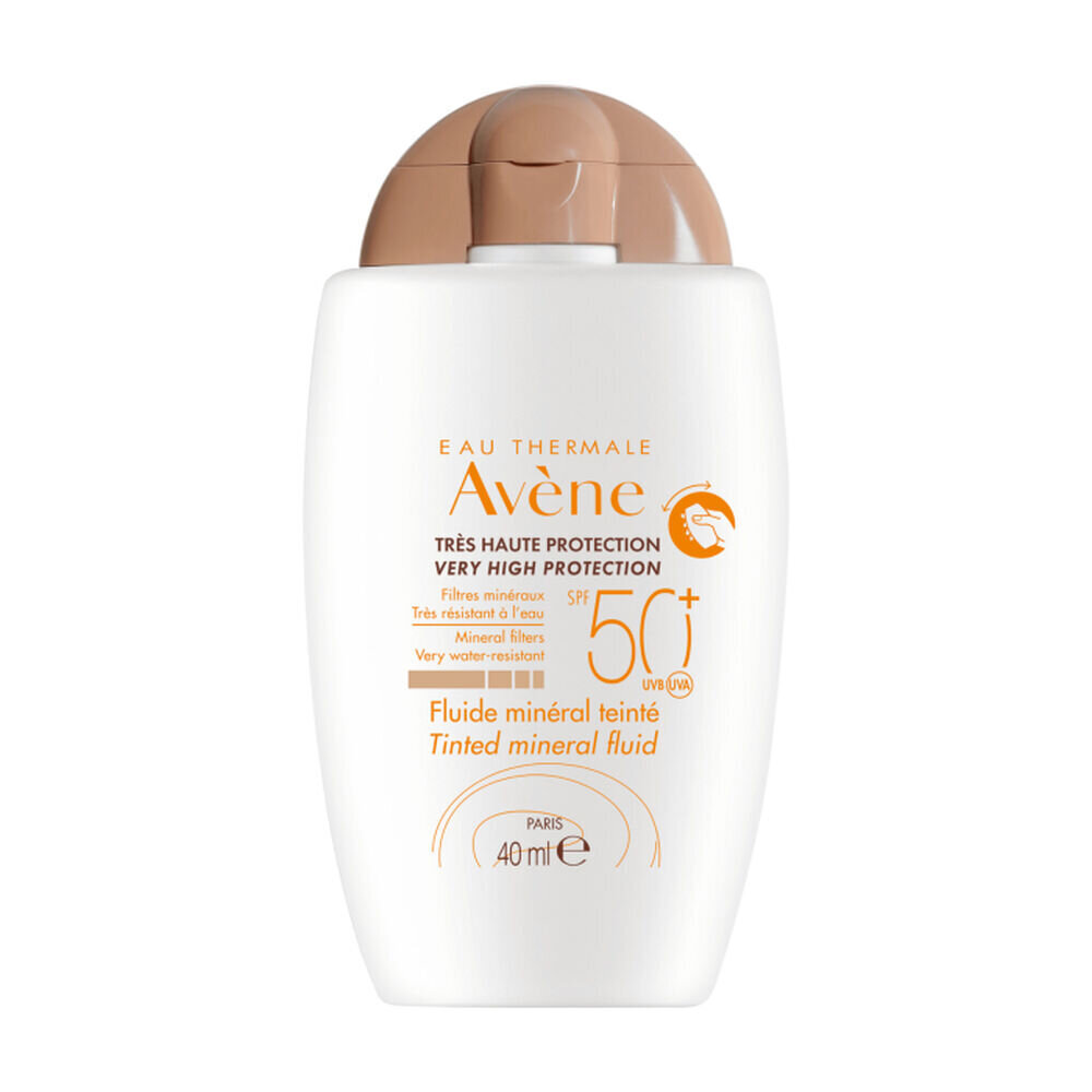 Tonējošs līdzeklis aizsardzībai pret sauli Avene Fluide MIneral Spf 50+ (40 ml) cena un informācija | Sauļošanās krēmi | 220.lv