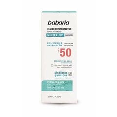 Sauļošanās krēma losjons Babaria Solar Mineral UV Spf 50 (50 ml) cena un informācija | Sauļošanās krēmi | 220.lv