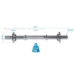 Taisns stienis - Enero Fit, 40 cm cena un informācija | Svari, hanteles, stieņi | 220.lv