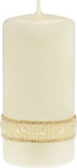 Белая декоративная свеча Artman Crystal Opal Pearl - средний валик, 1 шт. цена и информация | Подсвечники, свечи | 220.lv