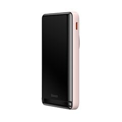 Baseus Magnetic Bracket Wireless Fast Charge Power Bank 10000mAh 20W  Pink  (With Baseus Xiaobai series fast charging Cable Type-C to Type-C 60W(20V/3A) 50cm  White) Overseas Edition cena un informācija | Lādētāji-akumulatori (Power bank) | 220.lv