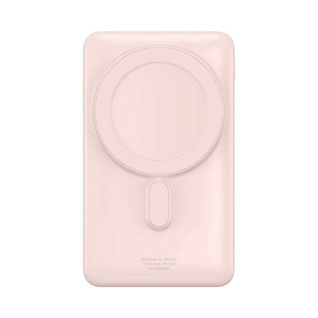 Baseus Magnetic Bracket Wireless Fast Charge Power Bank 10000mAh 20W  Pink  (With Baseus Xiaobai series fast charging Cable Type-C to Type-C 60W(20V/3A) 50cm  White) Overseas Edition cena un informācija | Lādētāji-akumulatori (Power bank) | 220.lv