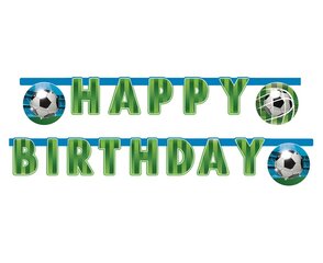 Гирлянда «Happy Birthday» Soccer Fans, 200 x 16 см, 93751 цена и информация | Праздничные декорации | 220.lv