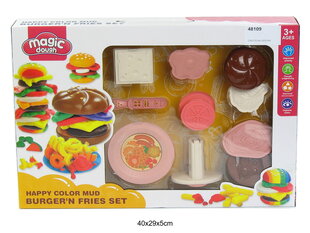 Komplekts, plastilīns ar veidnēm Burger'n fries set (48109) 7712 cena un informācija | Attīstošās rotaļlietas | 220.lv