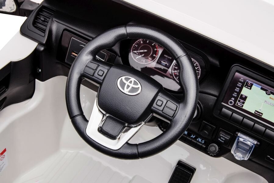 Bērnu vienvietīgs elektromobilis - Toyota Hilux DK, balts cena un informācija | Bērnu elektroauto | 220.lv