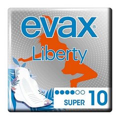 Super Higiēniskie ieliktnīši ar spārniņiem Evax Liberty Plus (10 gab.) cena un informācija | Tamponi, higiēniskās paketes, ieliktnīši | 220.lv