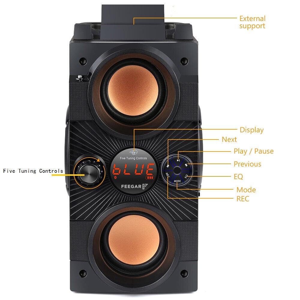 Pārnēsājams bezvadu Bluetooth skaļrunis Feegar Dance 4000mah radio USB SD AUX cena un informācija | Skaļruņi | 220.lv