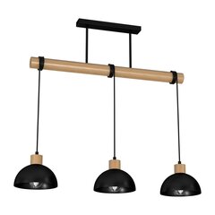 Piekaramā lampa Milagro ERIK Black/Wood 3xE27 cena un informācija | Piekaramās lampas | 220.lv