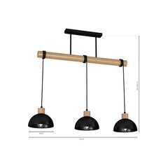 Piekaramā lampa Milagro ERIK Black/Wood 3xE27 cena un informācija | Piekaramās lampas | 220.lv