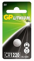 Батарейка GP Lithium CR1220 (DL1220), 1 шт. цена и информация | Батарейки | 220.lv